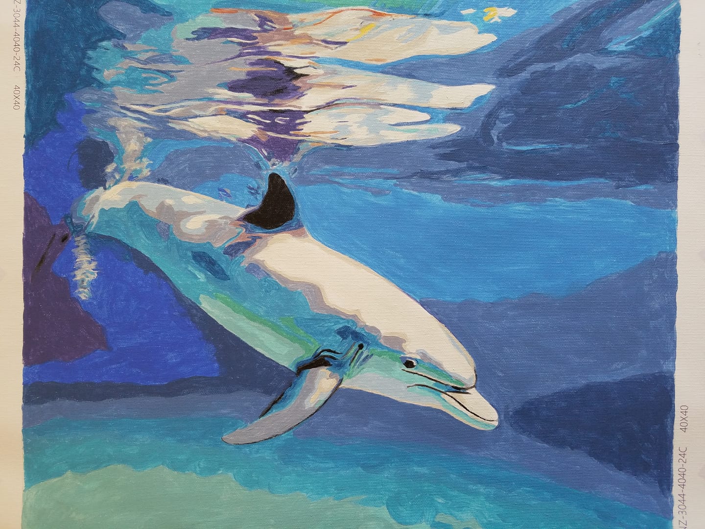 Customer photo review of Paint by Numbers - Dolphin swims