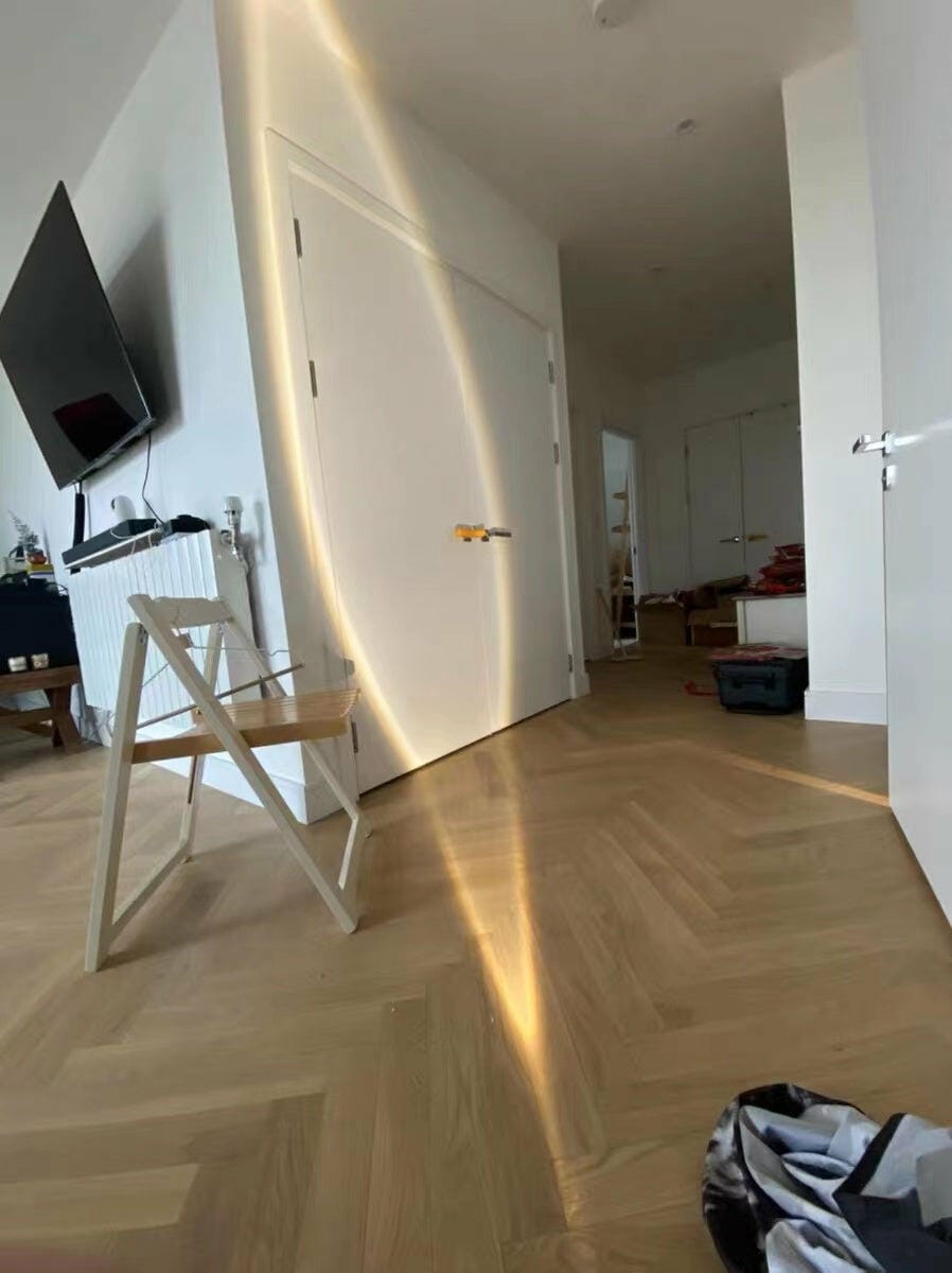 Customer photo review of Table Lamp, Atman Crystal Glass Oval, Chrome Base, Integrated LED