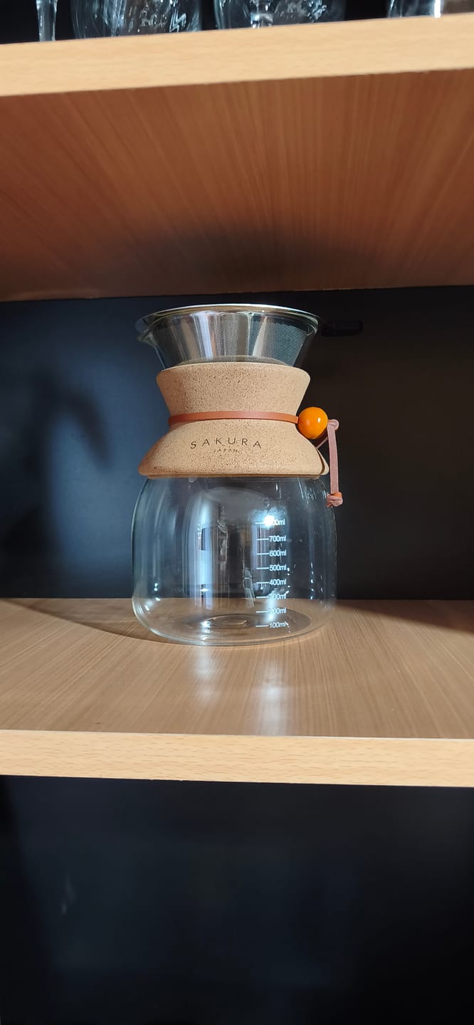 Customer photo review of Cafetera Pour Over Sakura Essence Cork 800 Ml