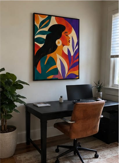 Customer photo review of Colorful Woman Portrait Canvas Wall Art