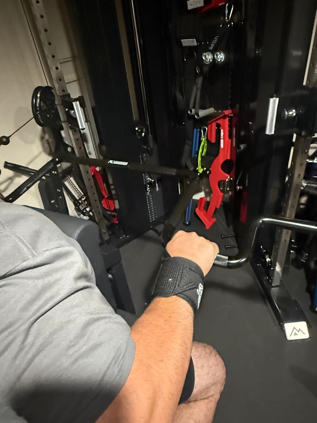 Customer photo review of - THE ANDREONI BAR ™ - A revolutionary and versatile cable machine attachment that replaces multiple bulky expensive gym machines.