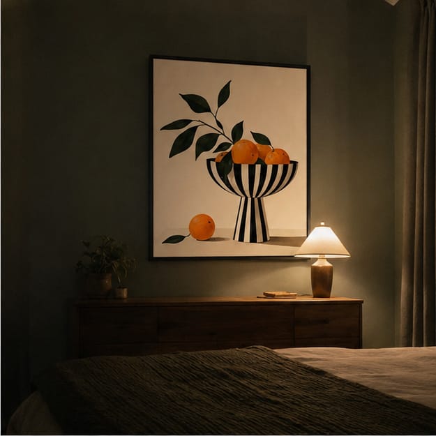 Customer photo review of Orange Still Life Canvas Wall Art