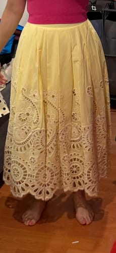 Customer photo review of Isabella Eyelet Embroidered Midi Skirt 541349