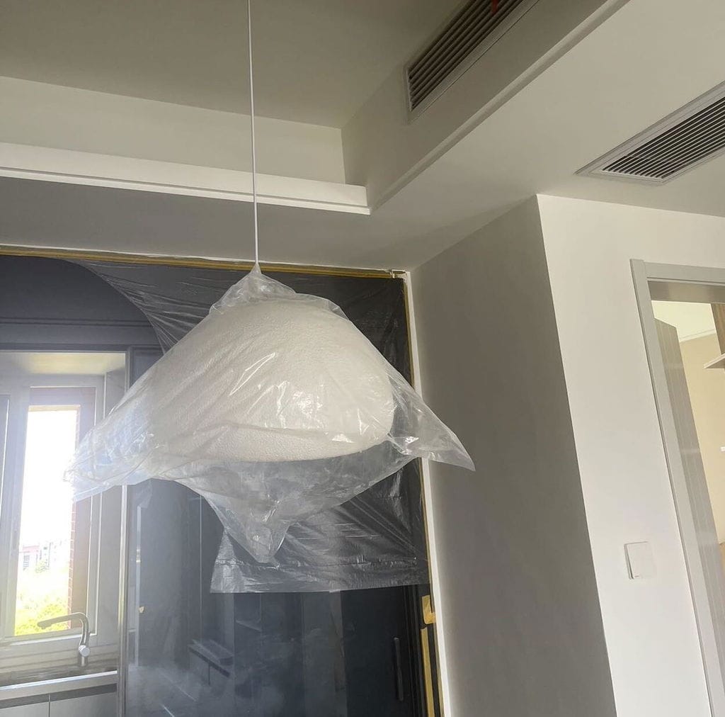 Customer photo review of Pendant Light Selene Halia, Moon-Inspired Dome Shade, E26, Grey or White