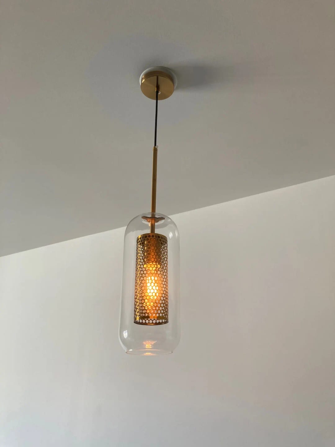 Customer photo review of Pendant Light, Chiswick Glass, Copper Silver Black, E27 Cluster