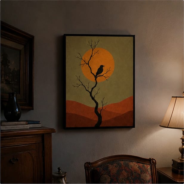 Customer photo review of Black Bird Canvas Wall Art