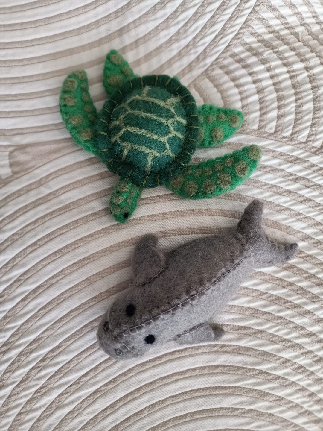 Customer photo review of Waru and Dhangal – Sea Turtle & Dugong Finger Puppets Set
