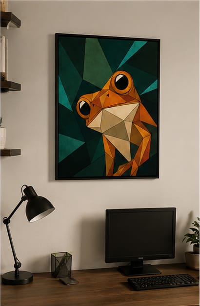 Customer photo review of Geometric Frog Canvas Wall Art