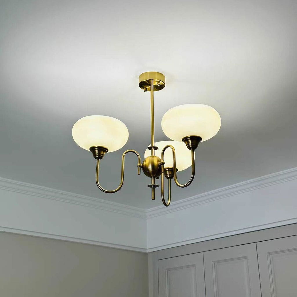 Customer photo review of Persimmon Chandelier, Milk-White & Creamy Glass, E27, Gold or Chrome