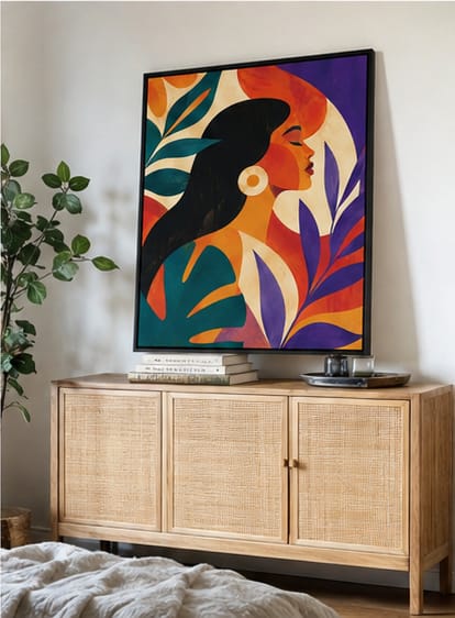 Customer photo review of Colorful Woman Portrait Canvas Wall Art