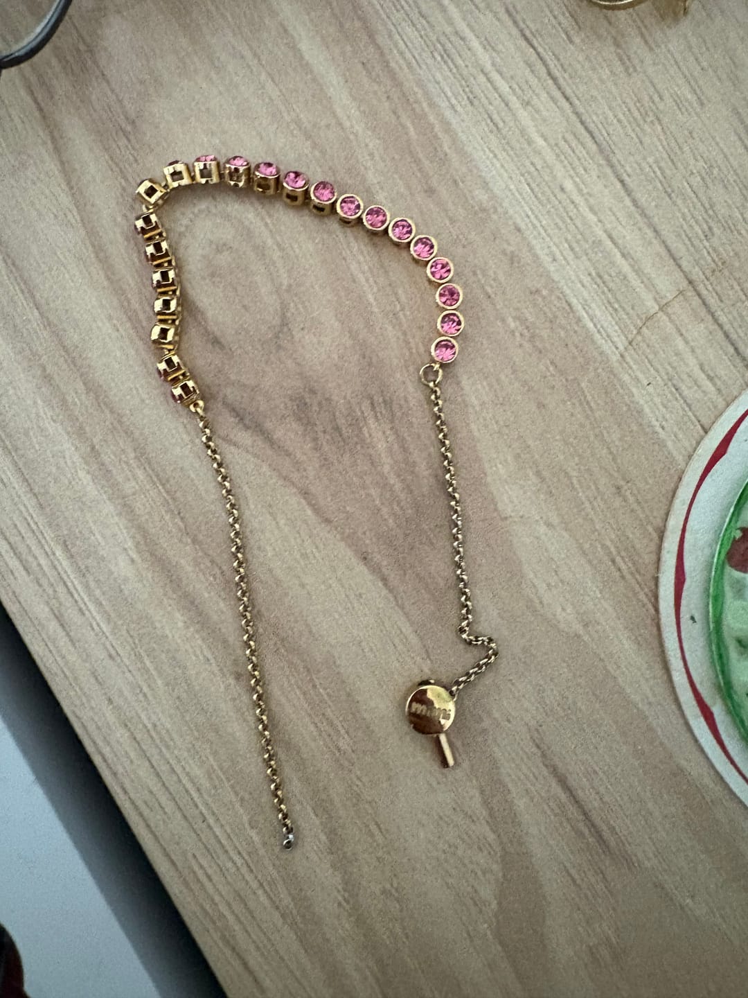 Customer photo review of Tomi Gold Pink Tennis Bracelet