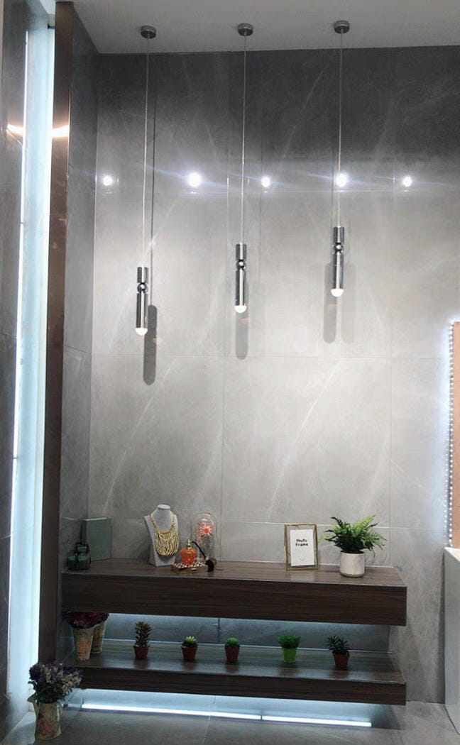 Customer photo review of Pendant Light, Geometric Cylinder Cluster, E27, Black, Chrome or Gold