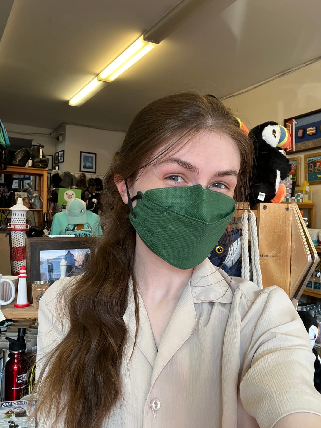 Customer photo review of Kind KN95 Respirator Face Mask: The Mid-century Collection