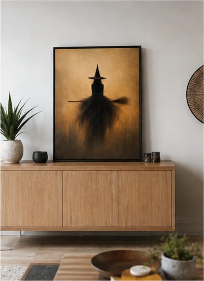 Customer photo review of Halloween Witch Canvas Wall Art