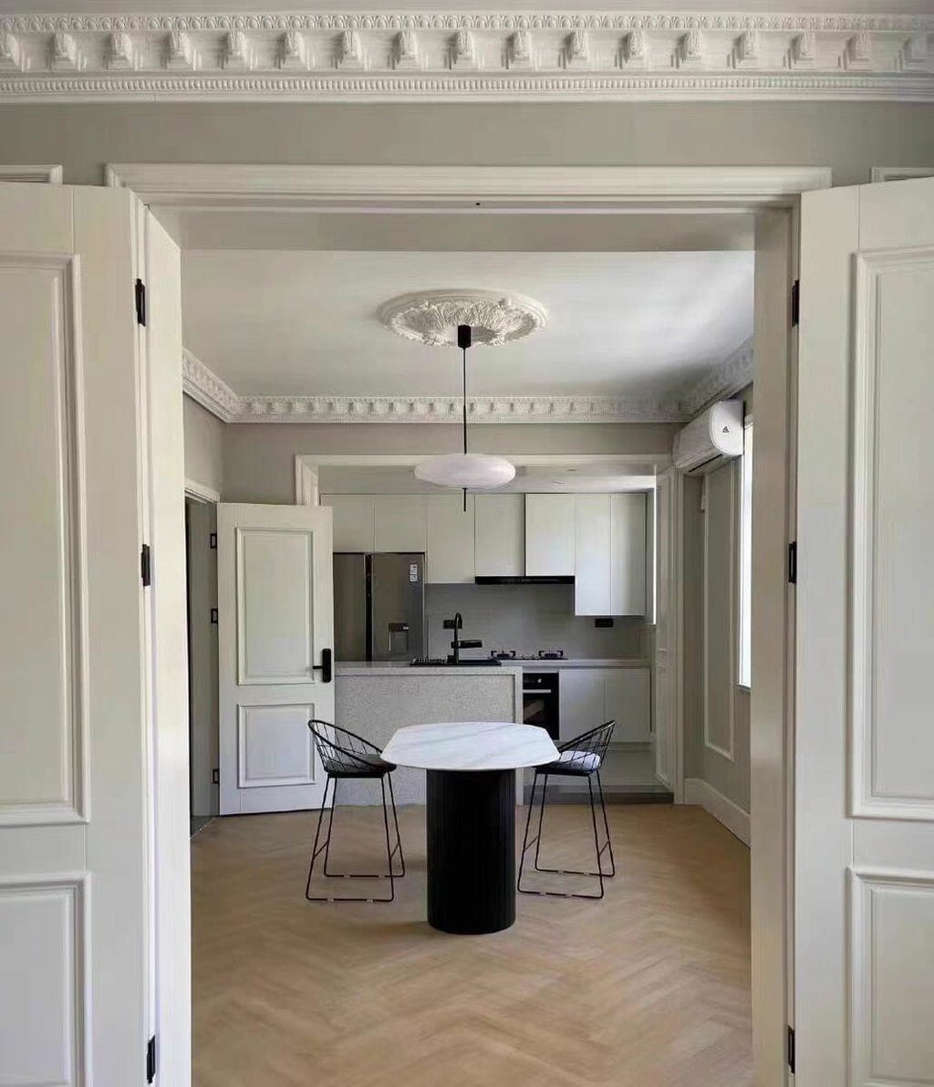 Customer photo review of Opal Disc Pendant Light, Opalescent Shade, Black or White, E26/E27