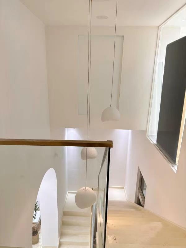 Customer photo review of Pendant Light Selene Halia, Moon-Inspired Dome Shade, E26, Grey or White