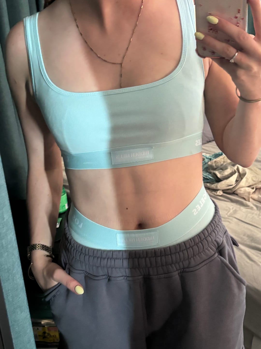 Customer photo review of LABEL BRA TOP LIGHT BLUE