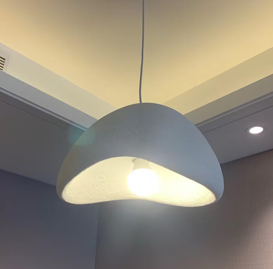 Customer photo review of Pendant Light Selene Halia, Moon-Inspired Dome Shade, E26, Grey or White