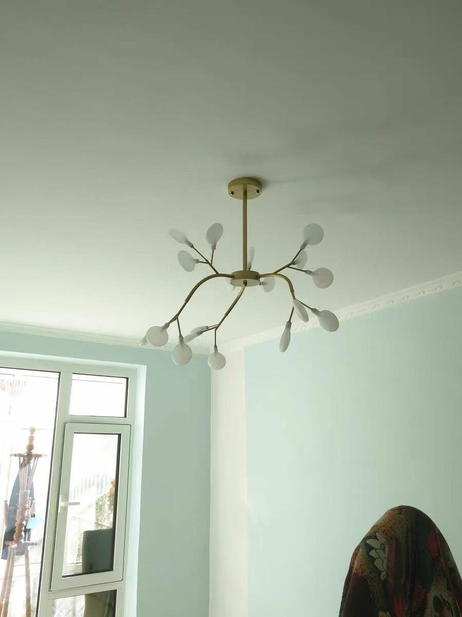 Customer photo review of Chandelier, Firefly Sputnik, Translucent Glass Leaves, G4 LED, Dimmable