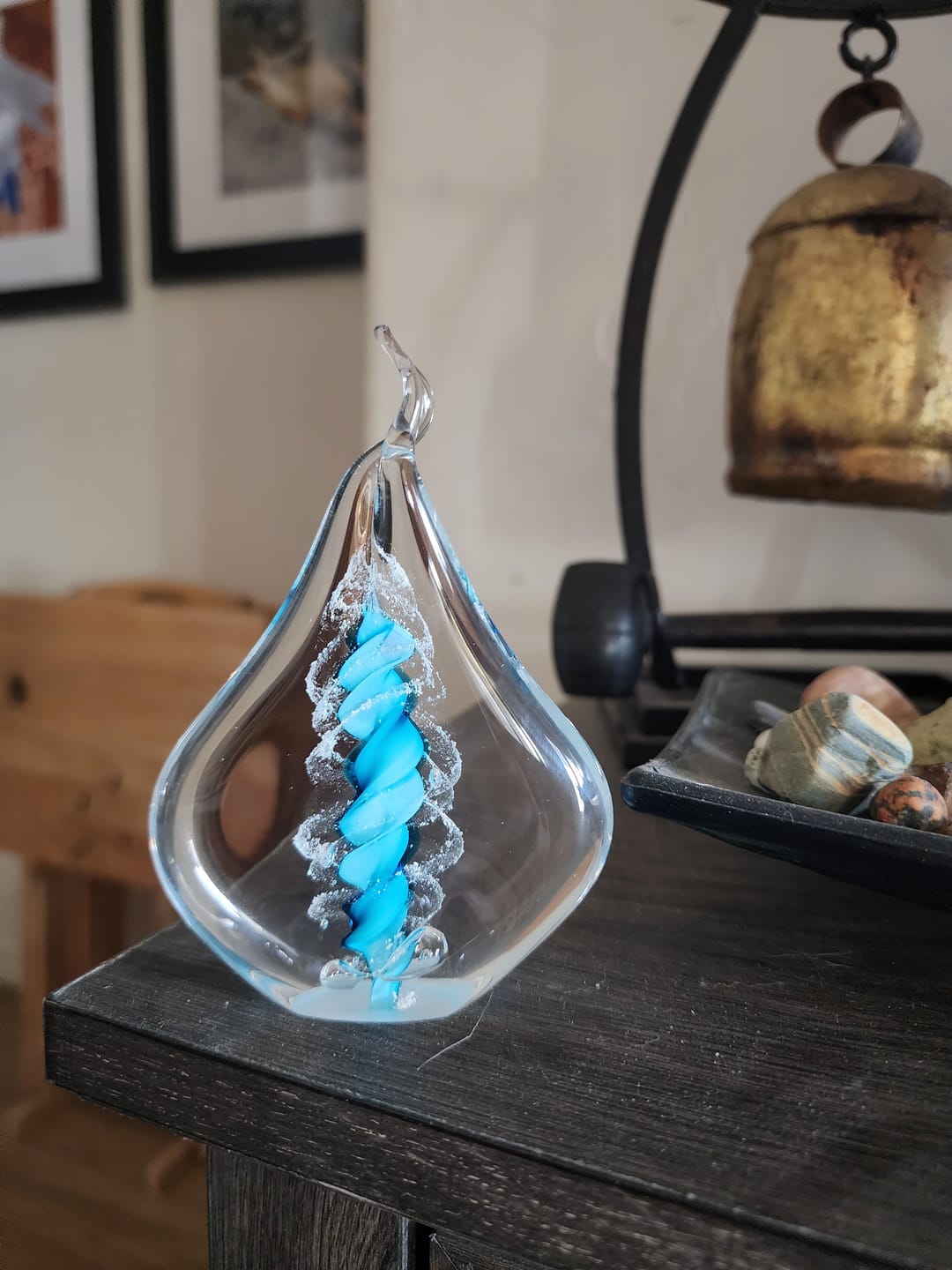 Customer photo review of Memorial Glass Flame with Cremation Ashes