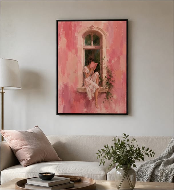 Customer photo review of Woman Reading by Window Canvas Wall Art