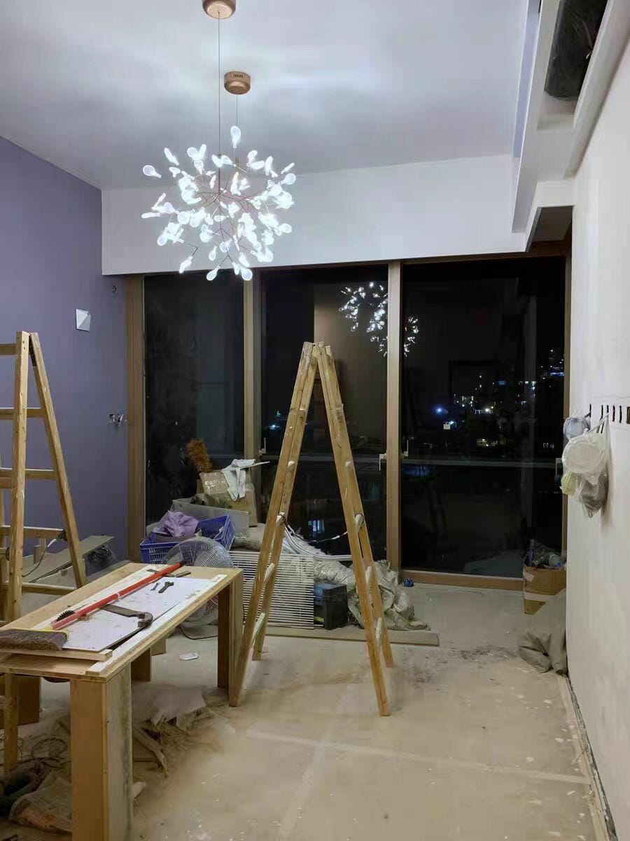 Customer photo review of Firefly LED Chandelier, Black Branch Design, Dimmable, 30-135 Heads