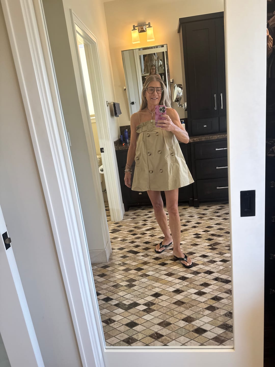 Customer photo review of WARDEN EDGE Trench-Inspired Strap Mini Dress