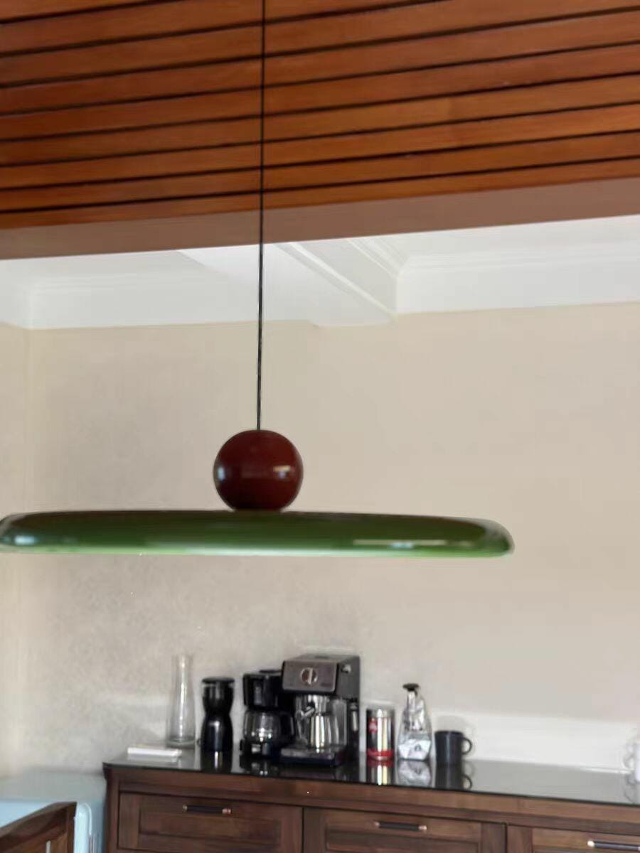 Customer photo review of Lola Pendant Light, Round Disc, White Shade, Integrated LED, Dimmable