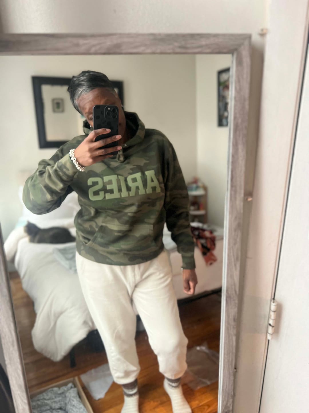 Customer photo review of Camo Puff Print Hoodie