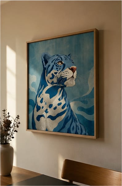 Customer photo review of Blue Leopard Canvas Wall Art