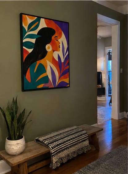 Customer photo review of Colorful Woman Portrait Canvas Wall Art
