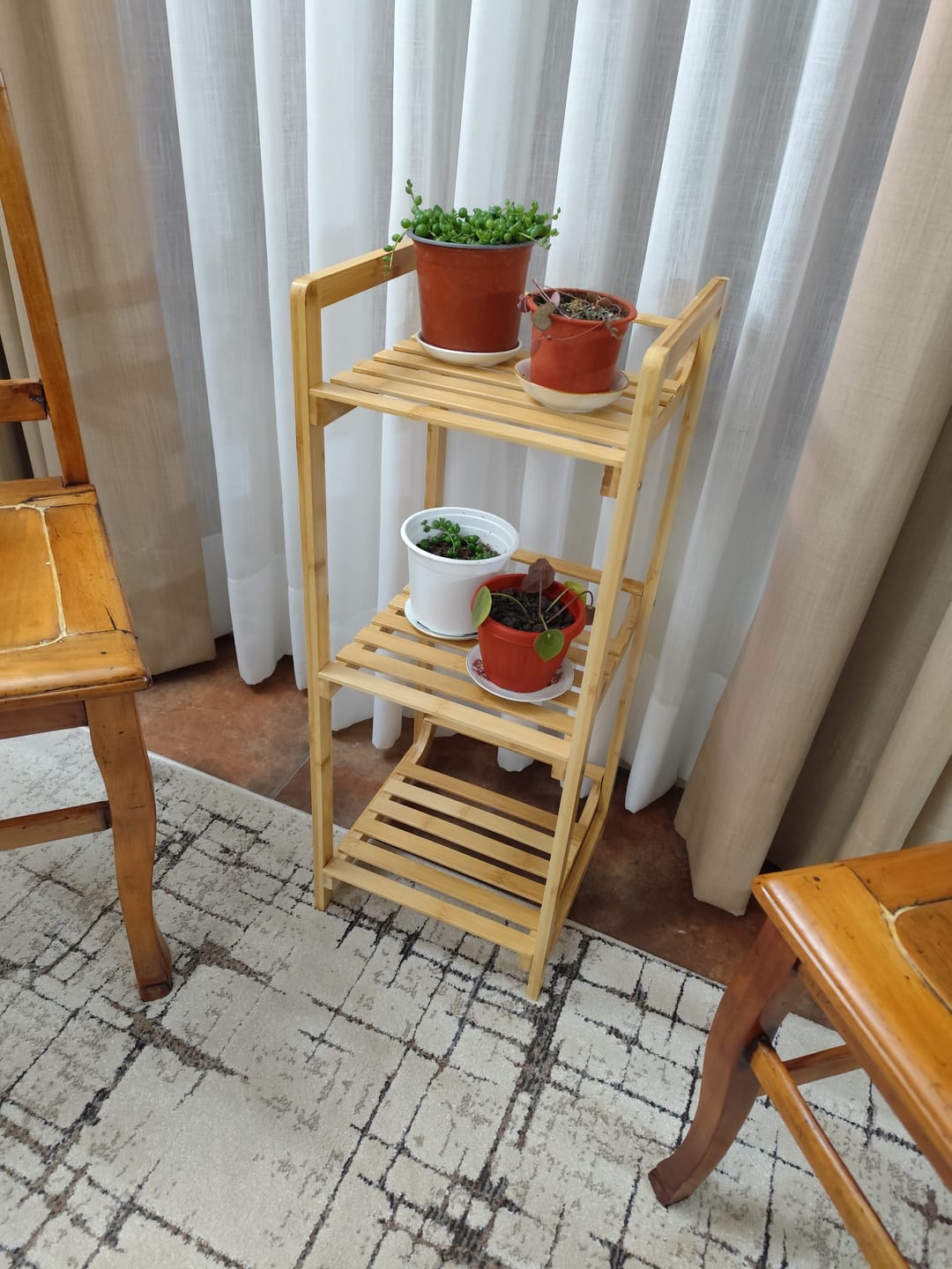Customer photo review of Estantería de Baño Cocina 3 Niveles 4 Niveles Rack Organizador del Hogar Madera Natural