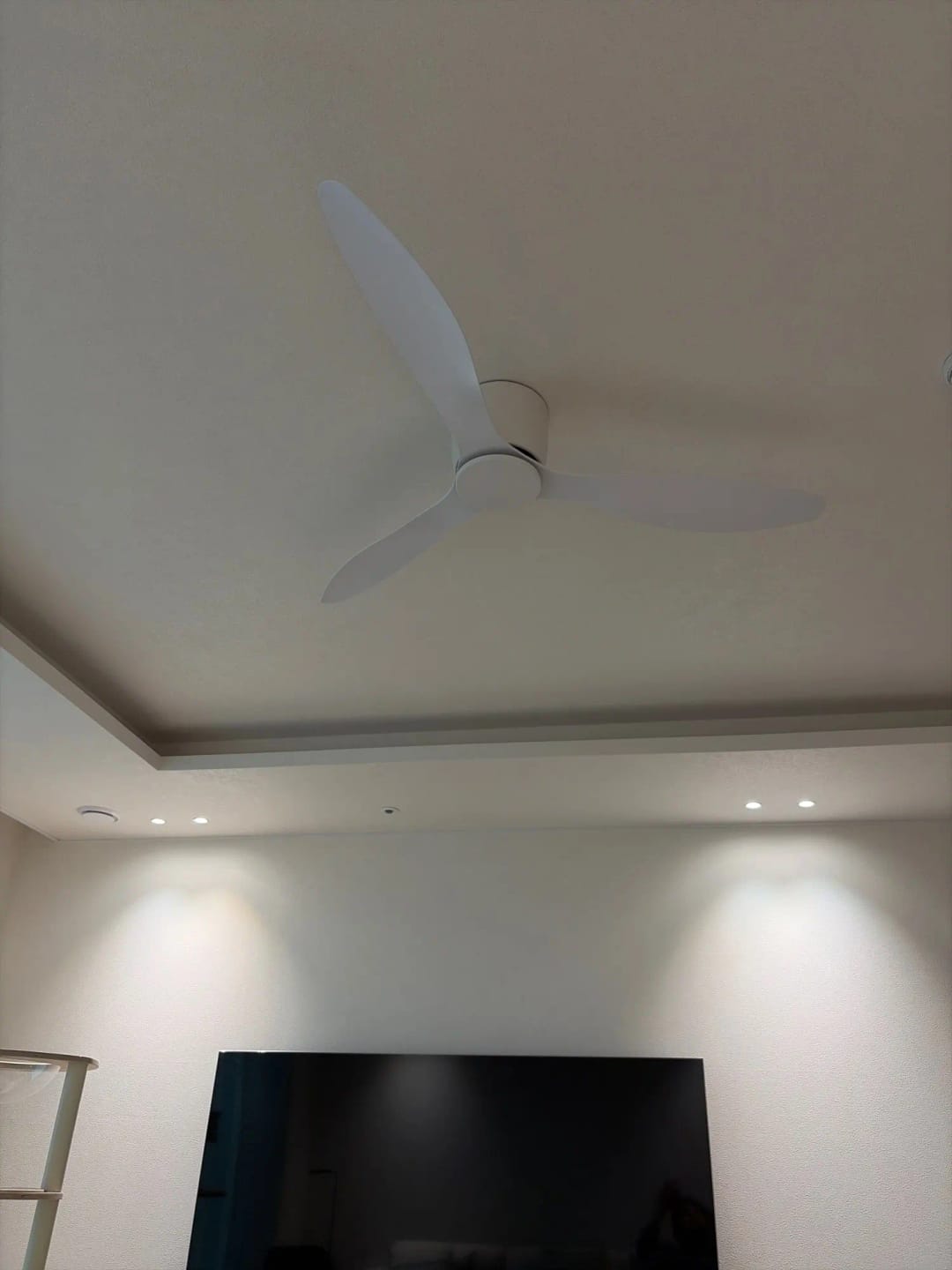 Customer photo review of Low Profile Ceiling Fan – 42/52 Inch, White, Wood, or Black Finish