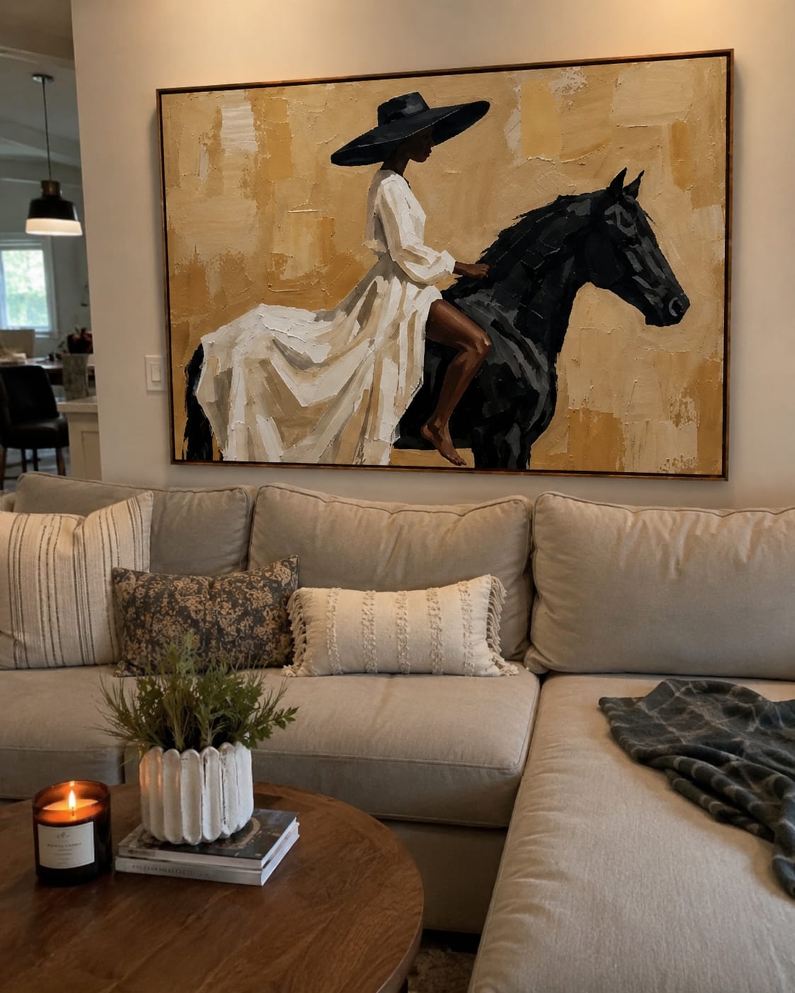 Customer photo review of Desert Grace-Black Horse Rider Painting