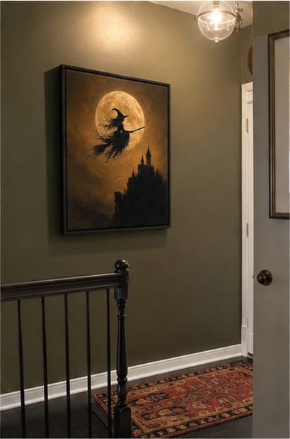 Customer photo review of Halloween Witch Castle Canvas Wall Art
