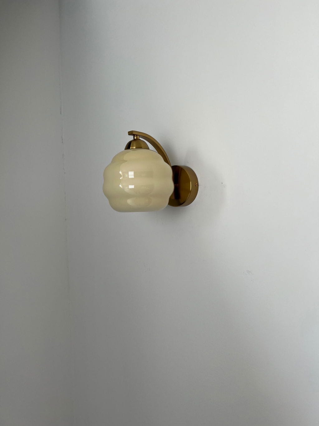 Customer photo review of Wall Sconce, Art Deco Glass Shade, Gold or Chrome, E26/E27
