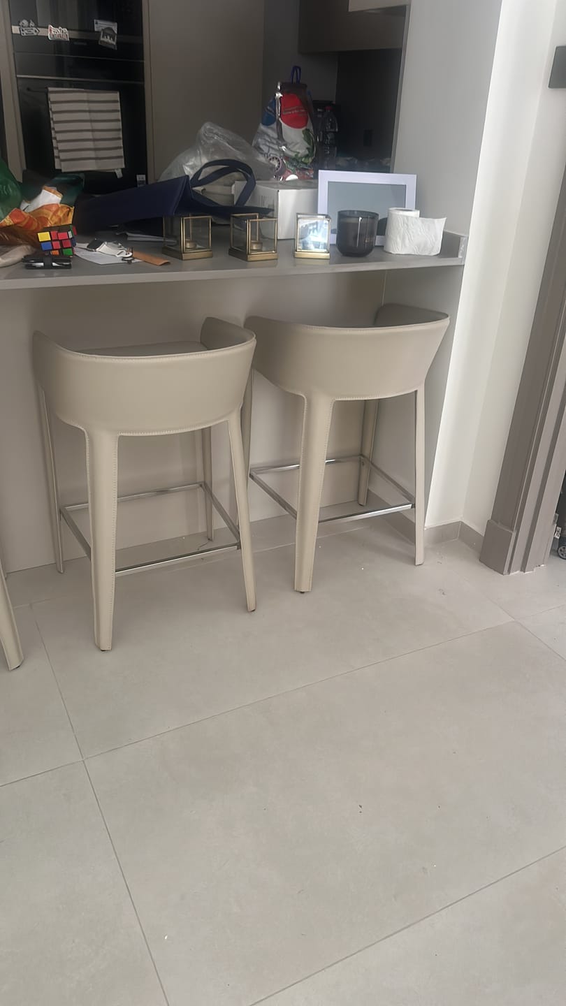 Customer photo review of Mycroft Saddle Leather Bar Stool BAR838-1