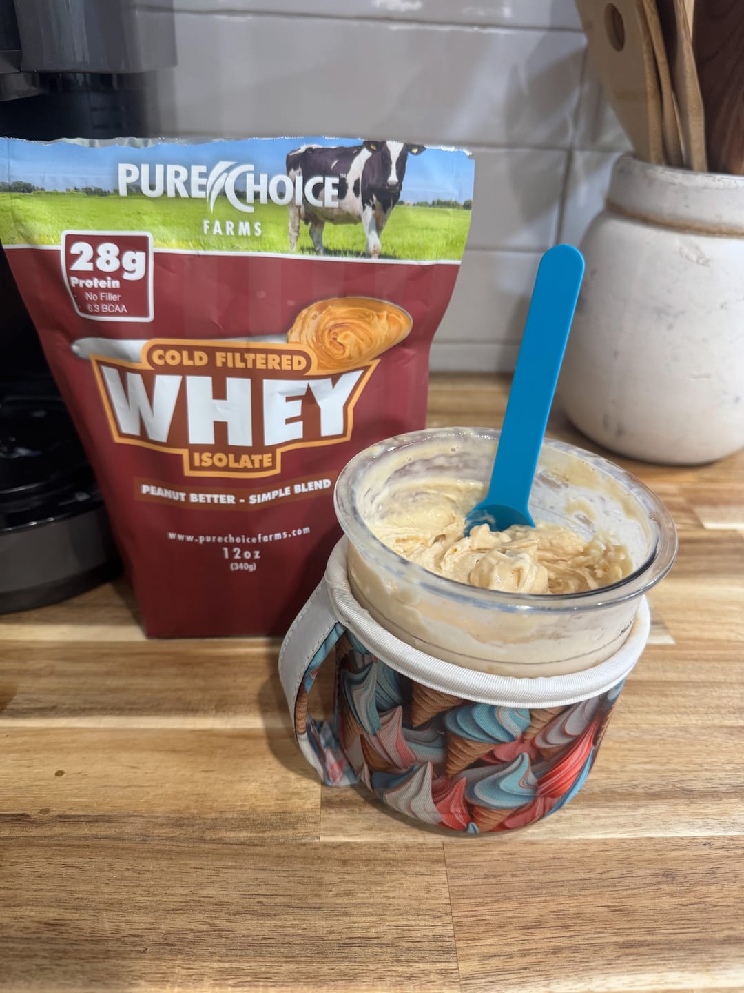Customer photo review of Whey Protein Isolate Peanut Better