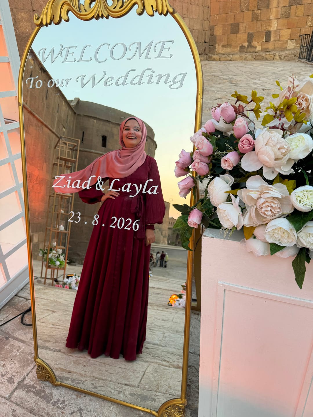Customer photo review of Helen Dress | Dark Red