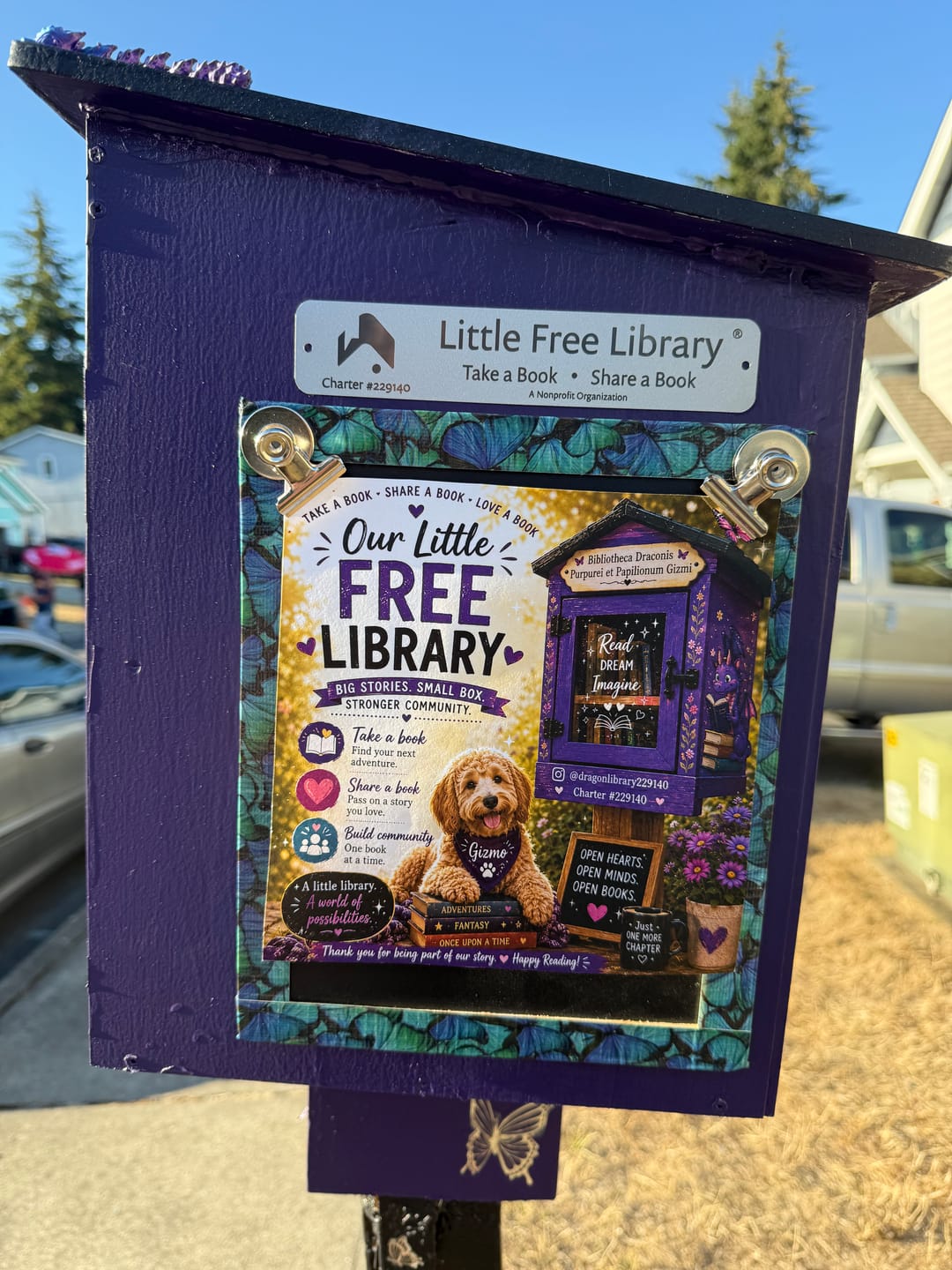 Customer photo review of Little Free Library Official Charter Sign