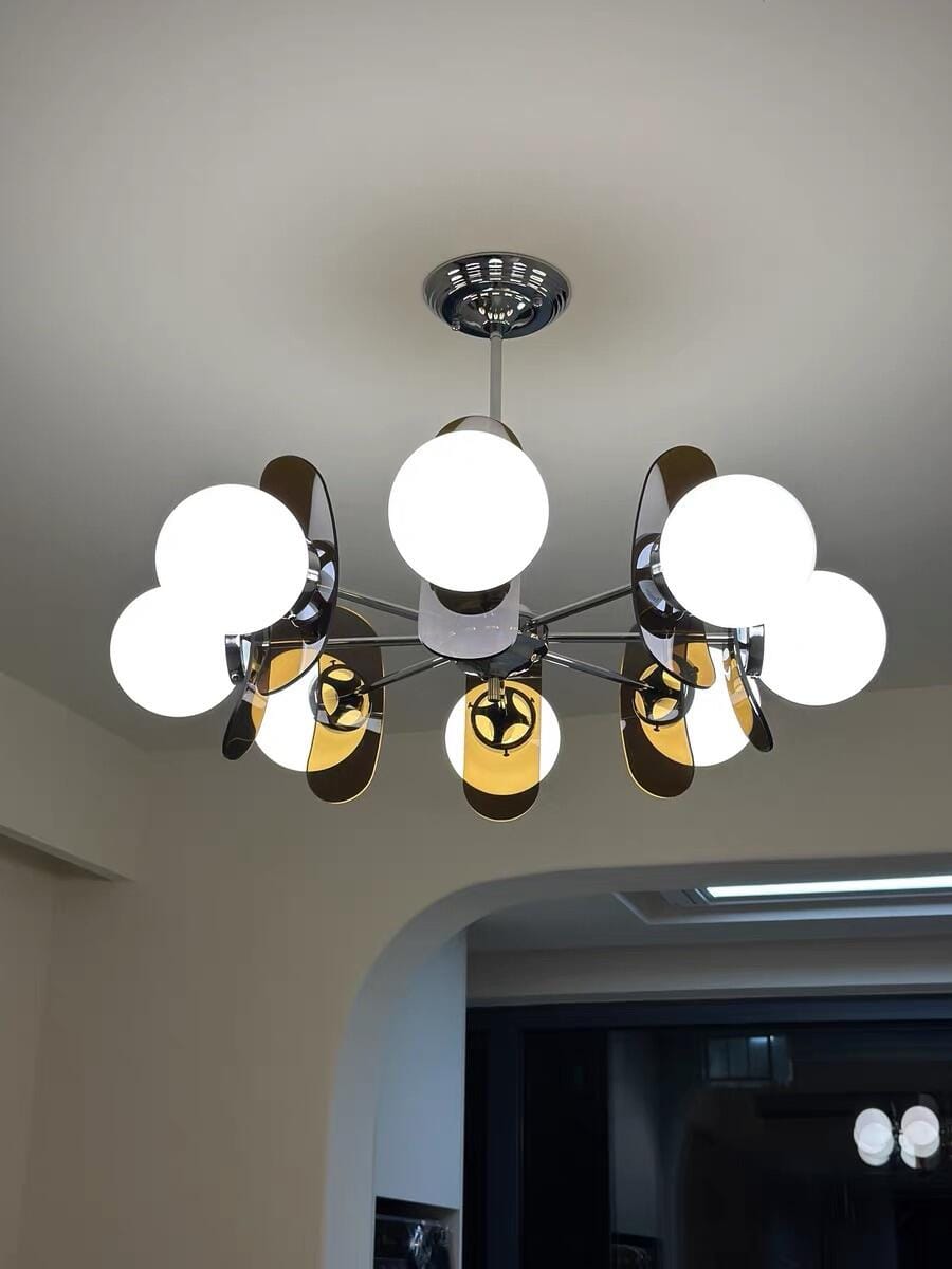 Customer photo review of Sputnik Chandelier, Iron Frame, Glass Shades, E26/E27, Chrome Finish