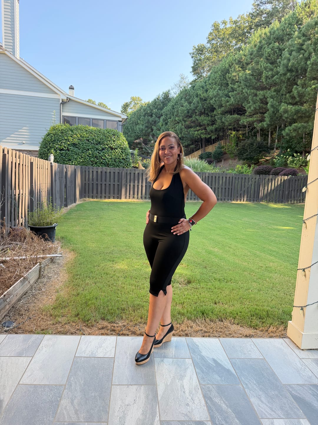 Customer photo review of Monroe Polka Dot Jumpsuit - Black