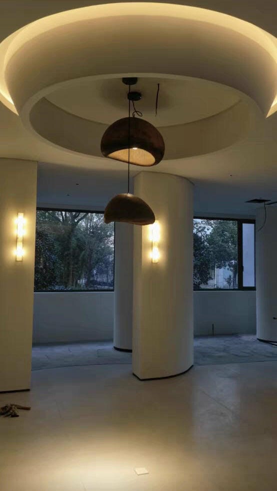 Customer photo review of Wall Sconce, Solid Carved Alabaster, Integrated LED, Dimmable