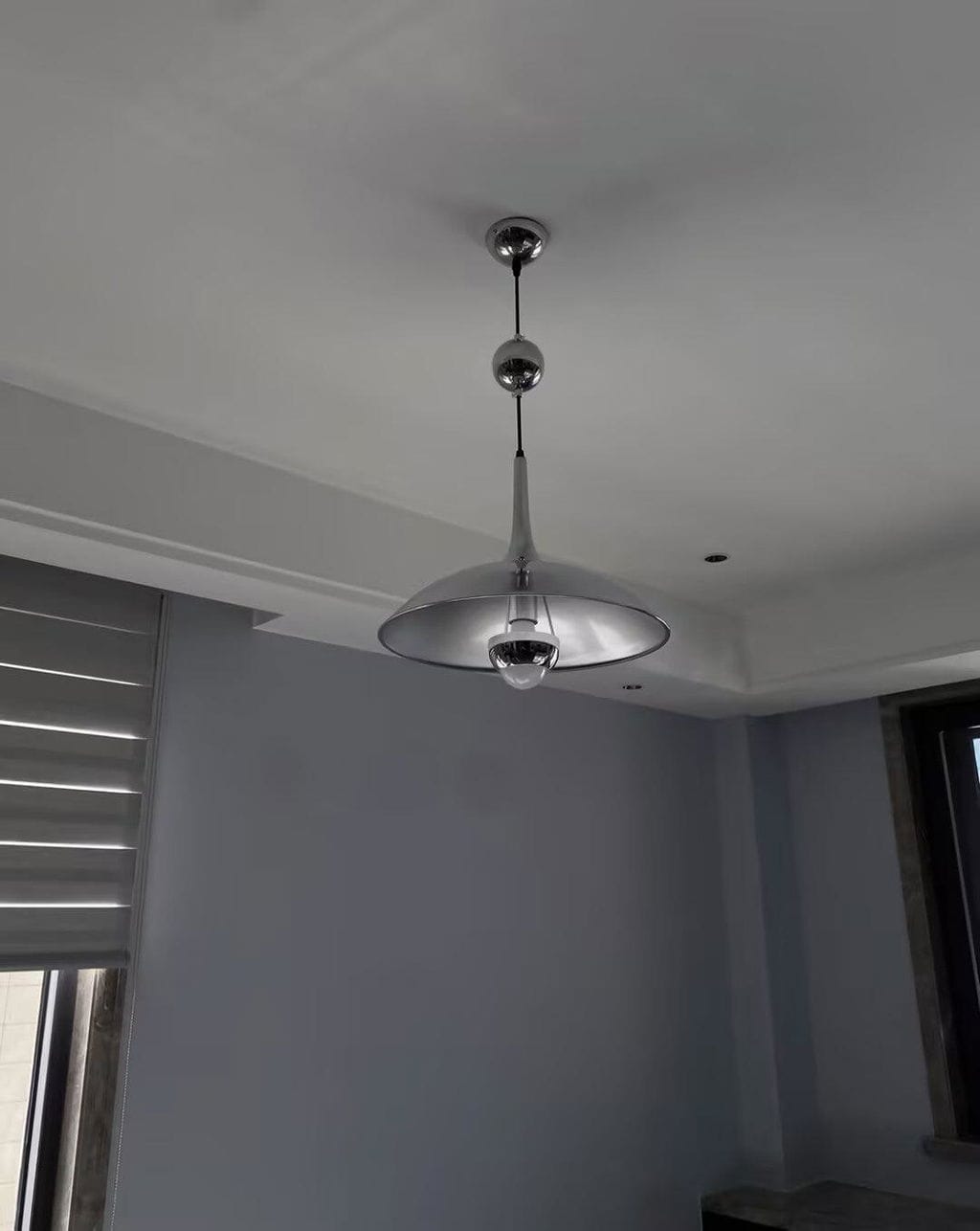 Customer photo review of Onos Pendant Light, Metal Globe Shade, Chrome or Gold, E26/E27, Adjustable
