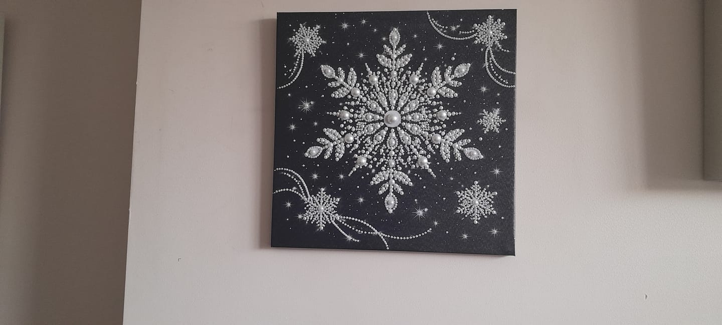 Customer photo review of Arctic Star Pearl Art Canvas Kit 35x35cm