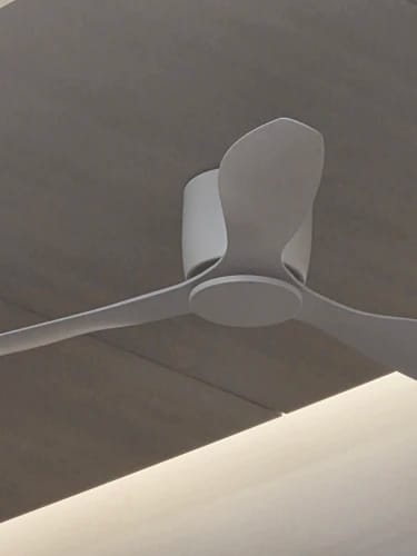 Customer photo review of Low Profile Ceiling Fan – 42/52 Inch, White, Wood, or Black Finish