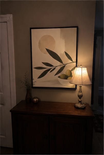 Customer photo review of Olive Branch Canvas Wall Art