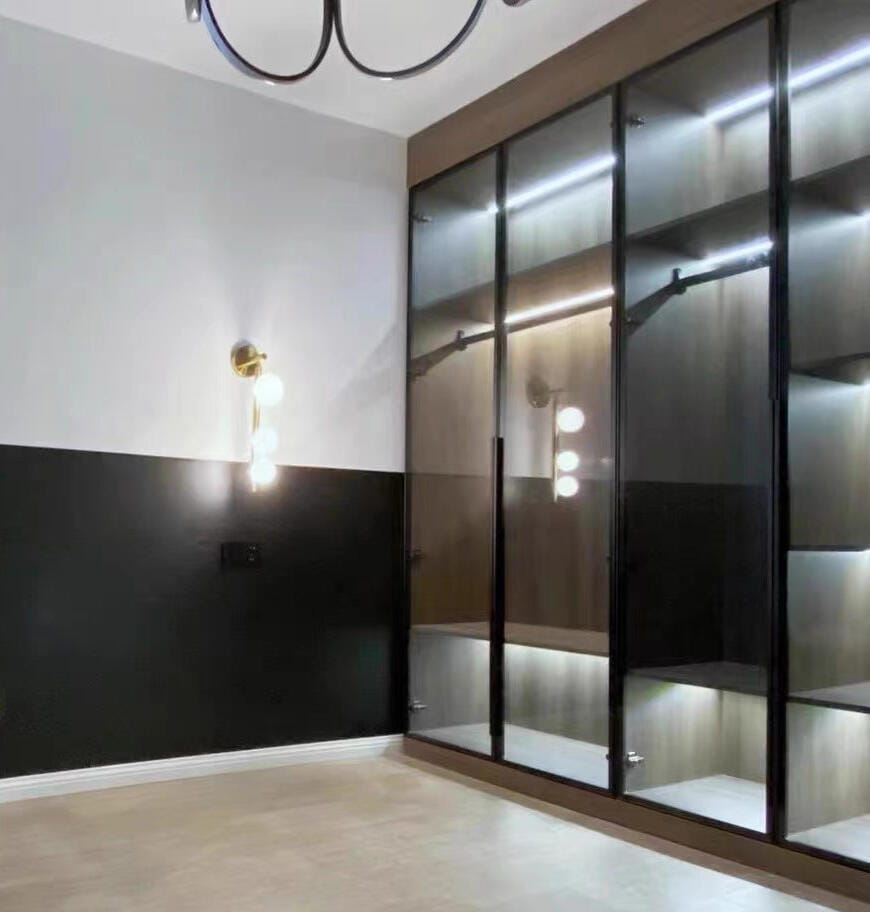 Customer photo review of Glass Tube Wall Lamp, Blown Glass Globes, Brass Finish, G4 LED