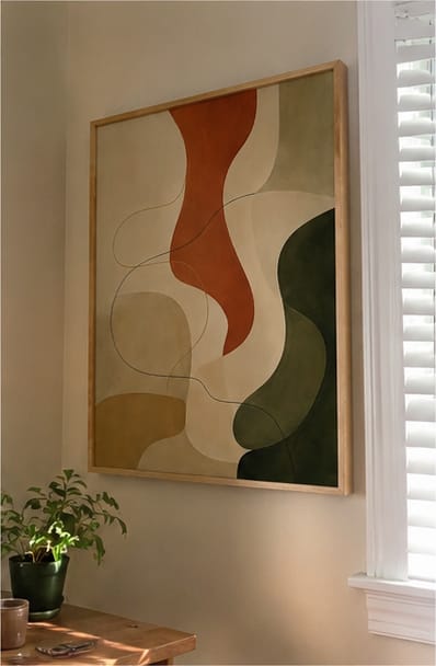 Customer photo review of Abstract Neutral Canvas Wall Art