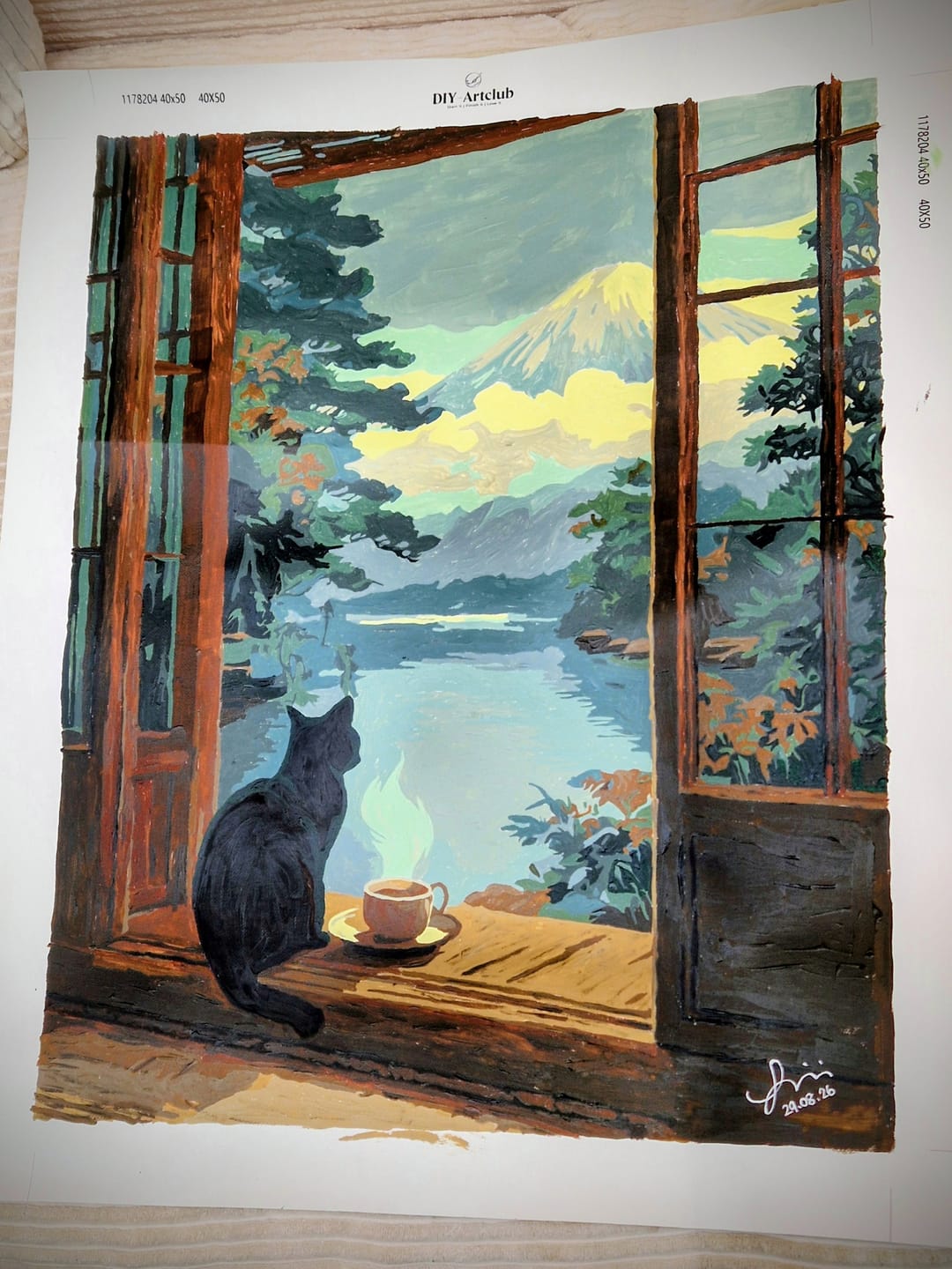 Customer photo review of Morning at Fuji | Paint by Number